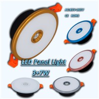 The new LED  panel light 3 +7 Wwarm white /cold white 2 color round LED  downlight embedded ceiling lamp