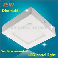 Dimmable  Square led ceiling panel light 25W Surface mounted panel led lamp AC85-265V white or warm white led outdoor lamp
