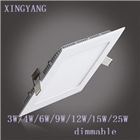 Ultra thin 3W 6W 9W 12W 15W 25W dimmable LED downlight Square LED panel / painel light lamp  for bedroom luminaire