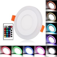 Ultra Slim 3/6/12/18/24W Round Concealed Dual Color LED Panel Light Cool White Lamp Acrylic Downlight AC 110 220V