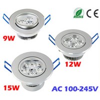 Wholesale 9W Ceiling downlight Epistar LED ceiling lamp Recessed Spot light AC85-265v for home illumination led bulb light