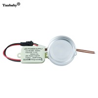 Tanbaby 1Pcs 3W Acrylic LED Ceiling Downlight AC85V-265V Recessed LED Wall lamp Spot light With LED Driver For Home Lighting