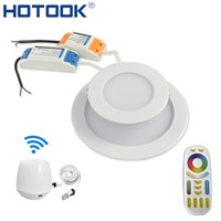 HOTOOK Smart Milight Wifi  RGBW LED Downlight Lamp Dimmable Recessed RGB +CCT Color Changing Remote + Wifi Hub by APP Control