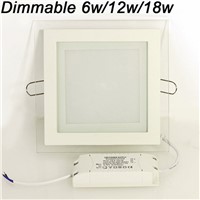 2017 Dimmable LED Panel Downlight Square Glass Panel Lights High Brightness Ceiling Recessed Lamps For Home