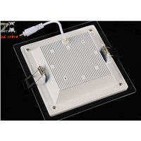 Dimmable glass led panel downlight,6w 12w 18w led ceiling recessed panel lights,square led panel lights