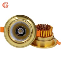 Gold Downlight Dimmable 5W 7W 10W 12W 15W 20W 85-265V Dimmable COB  Downlight Recessed LED Down light  With Lens For Hotel