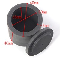 40 x 40mm High Purity Graphite Melting Crucible Casting With Lid Cover For Silver Weight 58g High temperature Resistance