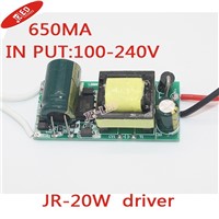 1pcs/lot 20W led inside driver AC85-265V to DC 30-36V 650mA LED Driver Lighting Transformers For E27|GU10/E14/B22