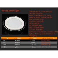Dimmable glass led panel downlight,6w 12w 18w led ceiling recessed panel lights,round led panel lights