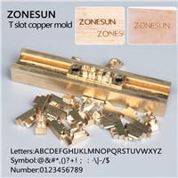ZONESUN T-slot Brass Letters Die Cut Deboss Mold Hot Foil Stamp Copper Alphabet Press Set Customized Font DIY Character Mold