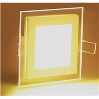 Aluminum Glass Square Led Downlights 3 emitting color changeable Led Panel Light AC85-265V Recessed LED Ceiling down lights