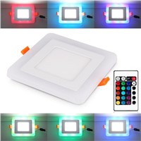 100-265V White + RGB LED Panel Light and Remote Control 6w/9w/18w 24w LED Ceiling downlight Acrylic Panel Lamp