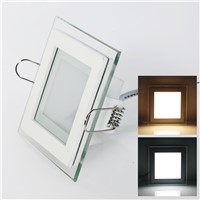 6W/9W/12W/18W Glasses Led Square Panel Recessed Wall Ceiling Downlight AC85-265V White /Cool White Indoor Light