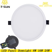 T-SUNRISE 10pcs Ultra Thin LED Panel Downlight 8W 16W 24W Round Recessed Light Indoor Lighting LED lamp on the ceiling Fixtures