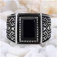 Eulonvan black ring men magnificent 925 sterling Silver Jewelry rings Black Cubic Zirconia S--3808 sz# 7 8 9 10 Explosion models