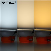 YNL 4pcs 3W LED Downlight Ceiling lamp Recessed Down light With Driver Changeable 3-Color Change Warm White Nature White Cool W