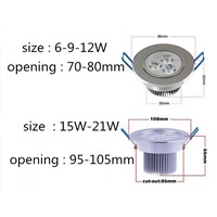 10pcs Led dimmabie 6w  9W 12W 15W 21W 110V 220V LED Ceiling dimmable Downlight  cree Lamps Led Ceiling Lamp Home Indoor Lighting