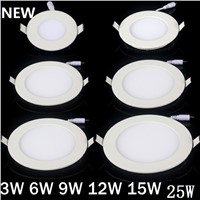 20pcs/lot Dimmable Ultra thin 3W/4W/6W / 9W / 12W / 15W/ 25W LED Ceiling Recessed Grid Downlight / Slim Round/Square Panel Light