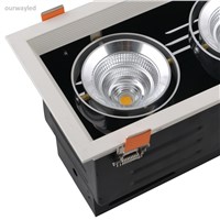 1 head(9w 15w 25w 40w), 2 head(2x9w 2x15w 2x25w 2x40w), 3 head(3x9w 3x15w 3x25w) Recessed LED Grille Downlight Square&amp;Rectangle
