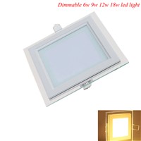 Dimmable LED Panel Downlight Square Glass Panel Lights High Brightness Ceiling Recessed Lamps For Home SMD5730 AC110V AC220V