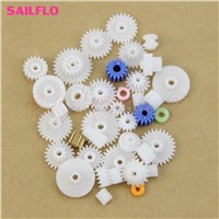 60Pcs Type Plastic Shaft Single Double Reduction Crown Worm Gears DIY For Robot  -Y122