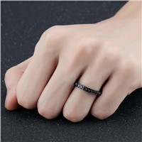 3mm women wedding ring High quality Black color Stainless steel women ring bague femme AAA CZ Jewellery Anillons US size 4-8