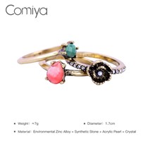 Comiya Designer Brand Statement Accessories Ring Set Zinc Alloy Vintage Bague Femme Party Ring Jewelry From Indian Wholesale