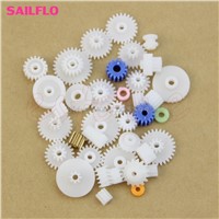 60Pcs Type Plastic Shaft Single Double Reduction Crown Worm Gears DIY For Robot Drop Ship