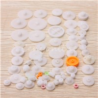 64Pcs White Plastic Shaft Single Double Layer Reduction Crown Worm Gears M0.5 For Robot DIY Toy Car Technology Model Making
