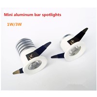 8pcs/lot 1W/3W Dimmable Mini led cabinet light  mini led downlight AC85-265V led lamp light include led driver