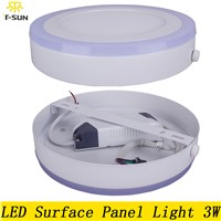 Round Acrylic LED ceiling panel 3W led recessed light surface mounted Double color 2835SMD aluminum panel light for Bedroom