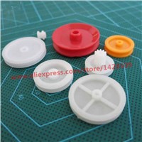 free ship 7 pcs/lot different type Concave wheel DIY Parts Model of the wheel Plastic mini Belt Wheel Sets for Model Fitting