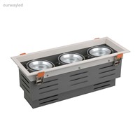 Rectangle/Square Movable Emitting Angle 9W 15W 25W 40W Grille Recessed Downlight 1/2/3 Lamp Head  Reinforce Lighting