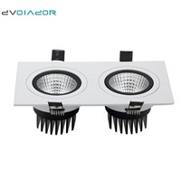 DVOLADOR Dimmable Recessed LED Downlight 10W 14W 18W 24W AC110v-220v Square 2 Head Recessed LED Ceiling Indoor Decoration Light