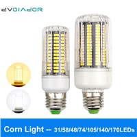 DVOLADOR No Flickering E27 SMD5736 AC220V 31 58 74 105 140LEDs led Corn Bulb Lamp LED Spotlight  Pendant Light bedroom ligting