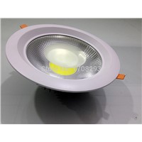 50pcs Die-cast aluminum New Round COB LED Downlight 10W15W 20W 30W+Power Driver ,Size145mm- 225mm,White Shell,AC90~260V CE ROHS