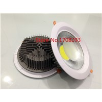 wholesale 30pcs Die-cast aluminum New Round COB LED Down light Dimmable10W15W20W30W,White Shell , Ceiling lamps