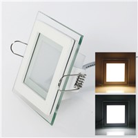 6W 12W 18W LED Panel Downlight Square Glass Cover Lights High Bright Ceiling Recessed Lamps AC85-265 + Driver