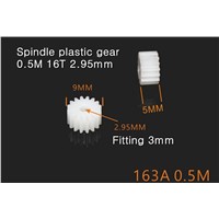 10PCS 163A spindle plastic gear,0.5M 16T 2.95mm,Straight teeth motor gear,DIY model toy accessories Fitting 3mm