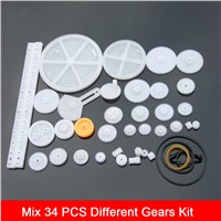 Sample Sale ABS Plastic Gear Kit 0.5M Mixed 34 pcs Different Gears DIY Toy Robot Motor Model Gearbox Accessories