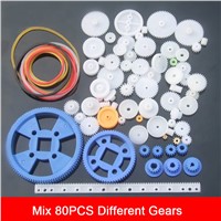 New Nice ABS Plastic Gear Kit Wheel Gears Mixed 80pcs Different Gears DIY Toy Robot Motor Model Gearbox Accessories