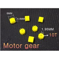 Yellow 102A mainshaft gear,10T Straight,Toy motor gear,Model Accessory plastic gear For 2MM fitting