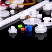 Wholesale 60 Pcs/set Plastic Gear Set DIY Rack Pulley Belt Worm Single Double Gears  2017 New