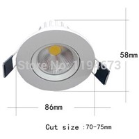 Wholesale Dimmable 7W COB high power White shell led downlights Warm white/White/cold white led down light round ceiling