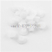 20 Pcs White Plastic Double Layers 10mm Diameter Gears Wheels
