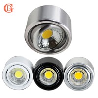 GD 5W 7W COB LED Downlight Dimmable Surface Mounted Ceiling Spot Light AC110V-220V Adjustable Ceiling  Lamp W/Driver Silver/B/W