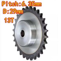 Diameter:29mm 25H /45steel-13Teeths  precision small chain wheel --Pitch: 6.35MM- hole d:6mm