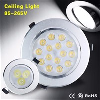 LED Downlight 85-265V 3W 5W 7W 9W 12W 15W LED Light Emitting Diode Ceiling Lights Spotlights High Lumen No Flicker With Driver