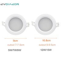 DVOLADOR 4pcs/lot IP65 Waterproof Recessed LED Downlight AC85V265 15W/12W/9W/7W/5W For Bathroom Showeroom Outdoor LED Spot Light