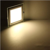 Dimmable 6W 9W 12W 18W LED Ceiling Recessed Downlight Square Acrylic Panel Light For Foyer Kitchen Dinning Room Hotel+Driver